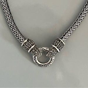Ross Simons Sterling Silver 925 Marcasite Cable Chain Pendant Necklace